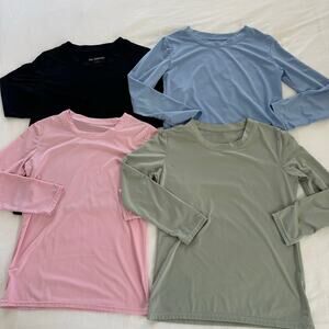 Girls Dry Fit Long Sleeve Active Crew neck T Shirt Pack of 4 SIze Medium 10-12